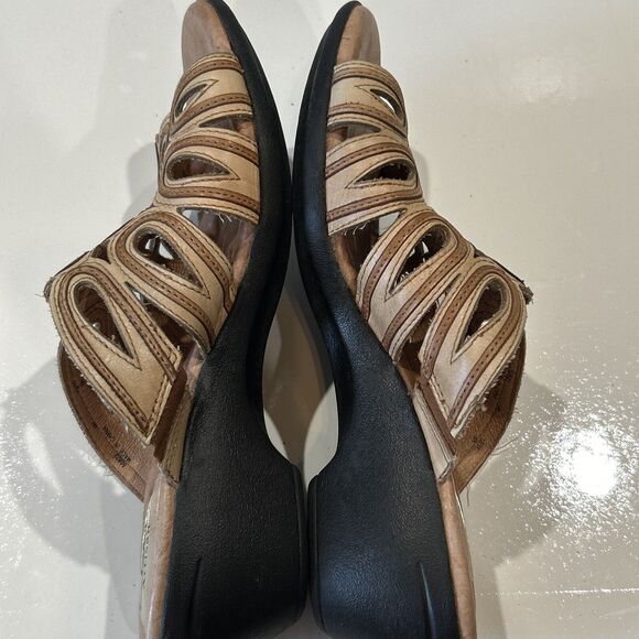 CLARKS Artisan 60822 Brown Slide On Wedge Sandals 9 M Comfort Shoes - Picture 12 of 13